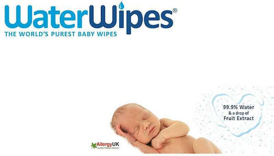 WaterWipes Baby Wipes 99.9% Water Alcohol-Free Parabens Free 9x60pcs