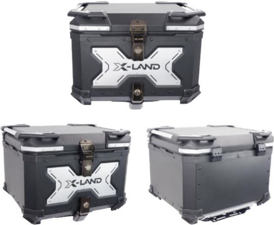 X-Land Motorcycle Top Case Aluminum 55lt Black