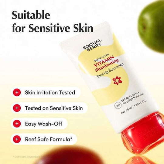 Eqqualberry Слънцезащитен Крем За Лице SPF50+ 50ml