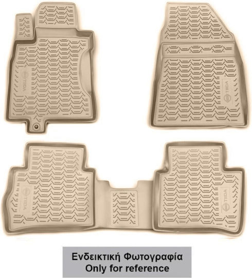 Novline Set of Front and Rear Mats 4pcs Tray Type for Toyota Prius 2003-2009 Beige