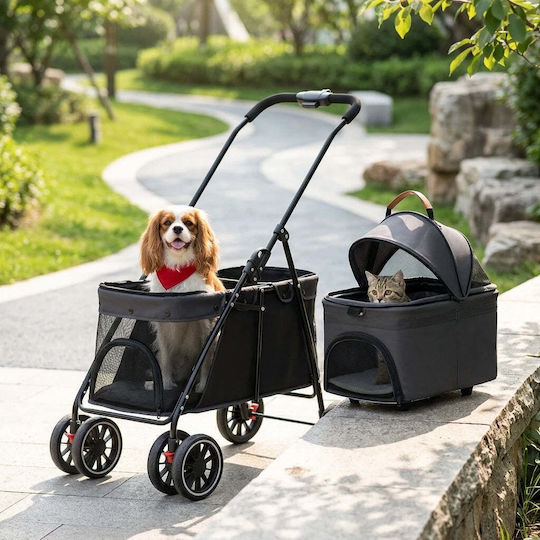 Carrier Carrier Hundetragetasche für Hunde und Katzen bis 25kg Schwarz M77xP47xH98cm