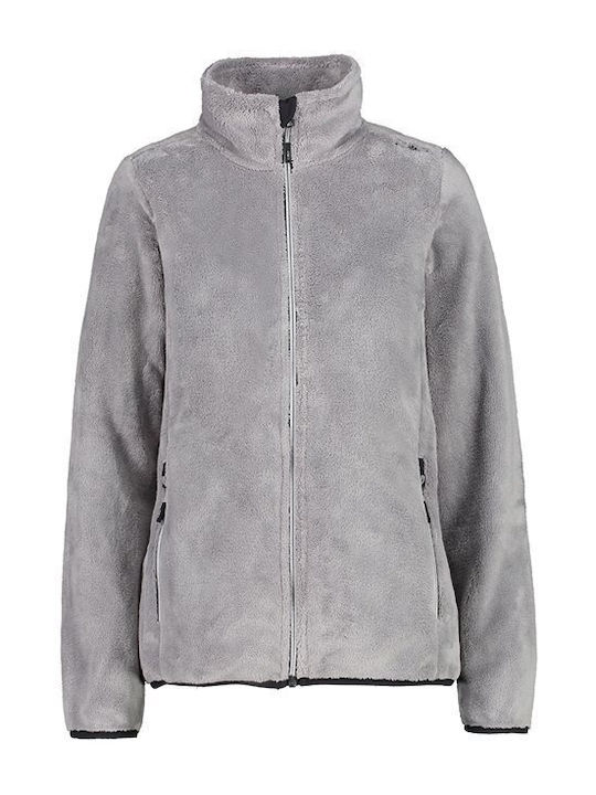 Fleece Damen Strickjacke in Weiß Farbe