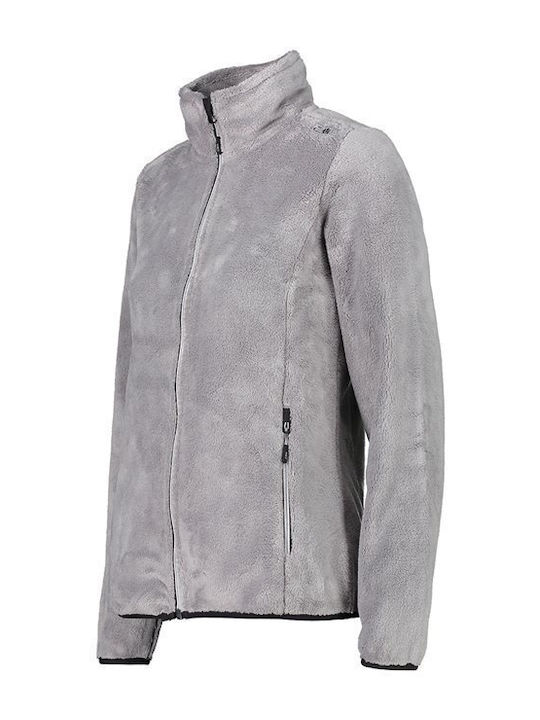 Fleece Damen Strickjacke in Weiß Farbe