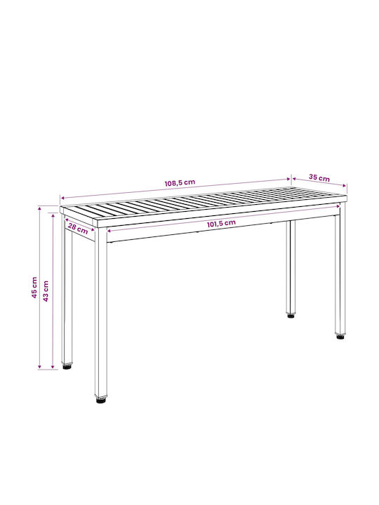 Solid Wooden Outdoor Bench 108.5x35x45cm