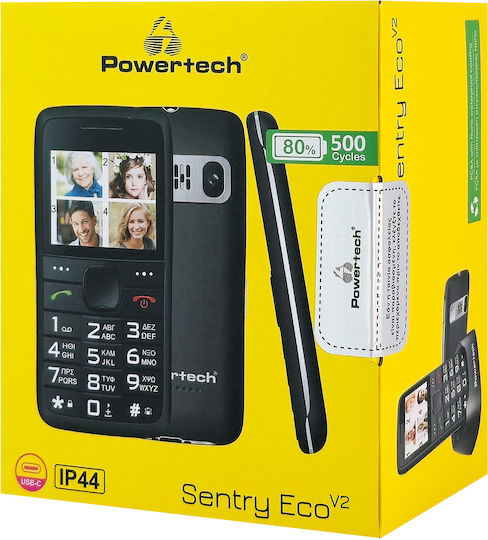 Powertech Sentry Eco PTM-18 Dual SIM Telefon Mobil cu Butoane Mari Negru
