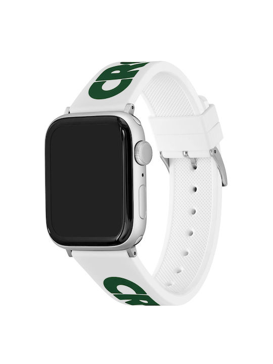 Lacoste Силиконова каишка Бяла (Apple Watch 42/44/45/49 мм)