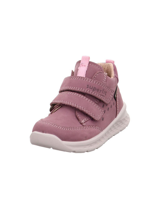 Gore-tex Kids Ankle Boots with Hoop & Loop Closure Lilac