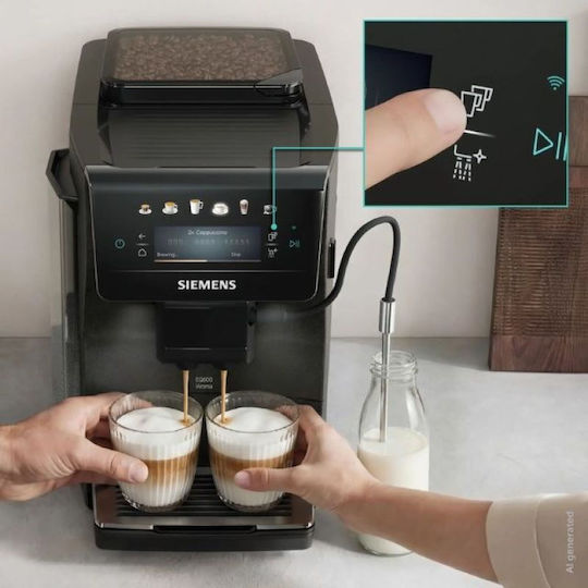 Siemens Eq600 Iaroma Αυτόματη Μηχανή Espresso Εντοιχιζόμενη 1500W Πίεσης 15bar με Μύλο Άλεσης Μαύρη TP603E08
