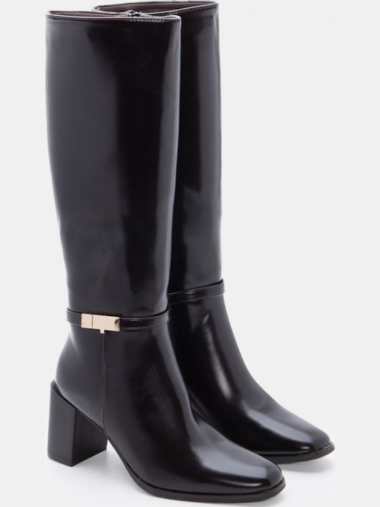 Damenstiefel mit Mittelhohem Absatz und Braun mit Pelz