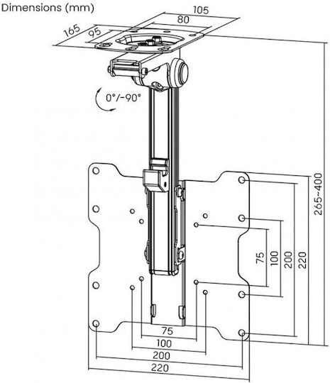 TV-Deckenhalterung 17-37" Maximal 20kg Wert 17.99.1186