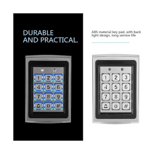 Tastatură de control acces Standalone Mentor Acs027 2in1 Pin + Card Rfid 5-15 cm 0-99 s Iluminată Metalică