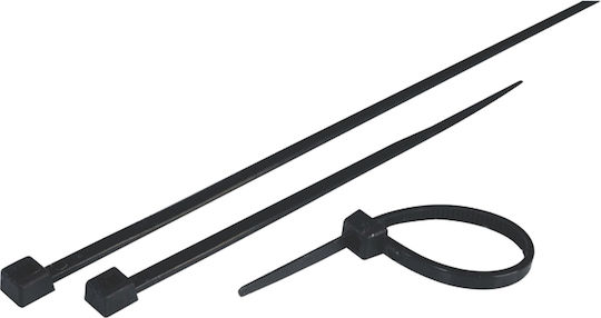 Eurolamp Πλαστικά Δεματικά Καλωδίων 200mmx3.6mm σε Μαύρο χρώμα (100τμχ) 147-54107