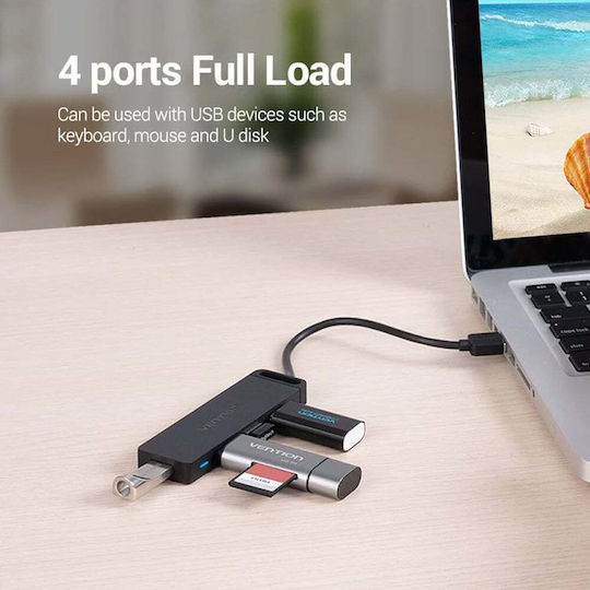 Vention Hub 4 Θυρών USB 2.0 με σύνδεση USB-A