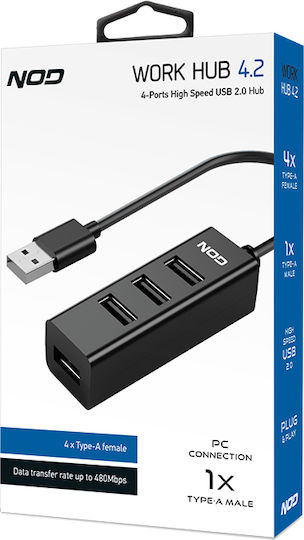 NOD Work Hub 4.2 Хъб 4 Порта USB 2.0 с Връзка USB-A