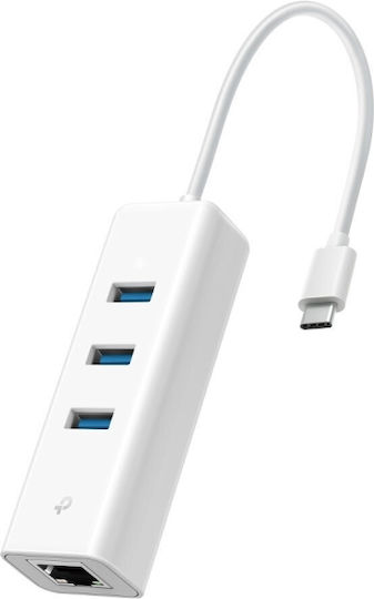 TP-LINK TP-LINK v1 USB-Hub 3 Anschlüsse USB 2.0 mit USB-A Anschluss Ethernet Weiß