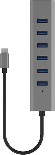 i-tec USB Хъб 7 Порта USB 3.2 с USB-C Връзка Сребрист