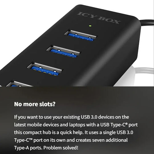 Icy Box USB 3.0 7 Port Hub with USB-C Connection