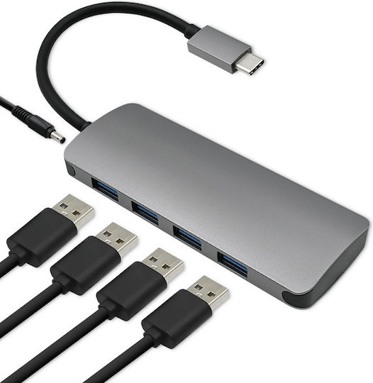 Qoltec USB Хъб 4 Порта USB 3.1 с USB-C Връзка