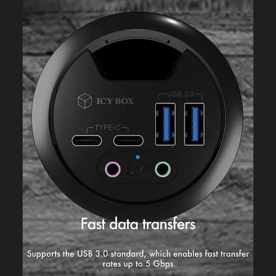 Icy Box Hub 4 Θυρών USB 3.0 με σύνδεση USB-A