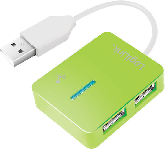 LogiLink Hub 4 Θυρών USB 2.0 με σύνδεση USB-A Πράσινο