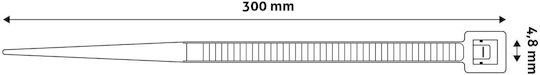 Entac Plastic Cable Ties 300mm x 4.8mm in Black Color (50 pcs) ECT-4.8-300-B