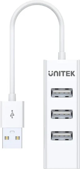 Unitek USB Hub 4 USB 2.0 Ports with USB-A Connection White