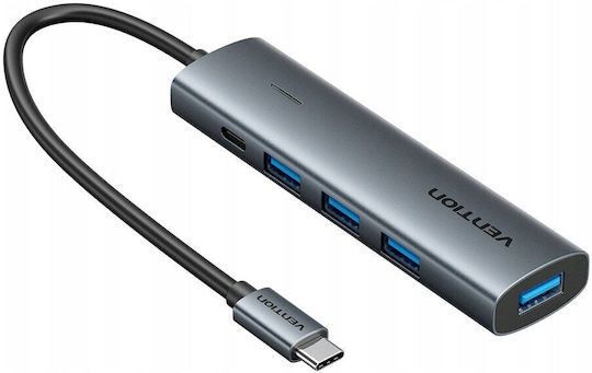 Vention USB Хъб 4 Порта USB 3.0 с USB-C Връзка Сив