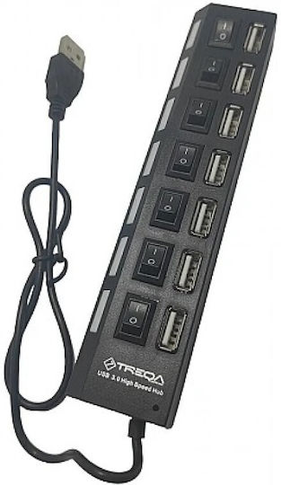 Treqa USB-Hub 7 Anschlüsse USB 3.0 mit USB-A Anschluss