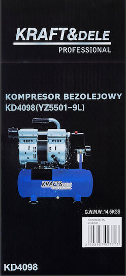 Ölfreier Luftkompressor 9l 550w 155l/min Kd4098