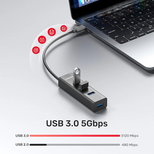 Unitek Hub 15 Θυρών USB 2.0 με σύνδεση USB-C / USB-A