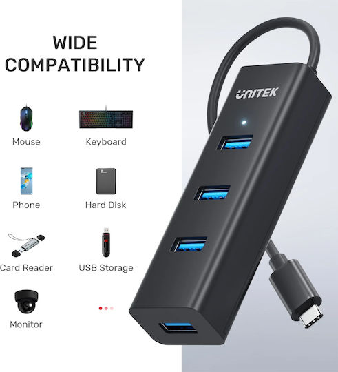 Unitek Hub 15 Θυρών USB 2.0 με σύνδεση USB-C / USB-A