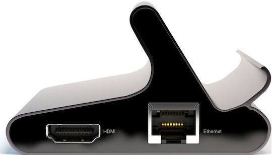 4Smarts USB 3-Port USB 3.1 Hub with USB-C Connection Gray