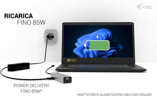 i-tec Metal USB Hub 5 Ports USB 3.2 with USB-C Connection Silver