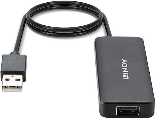 Lindy Hub 4 Θυρών USB 2.0 με σύνδεση USB-A Γκρι