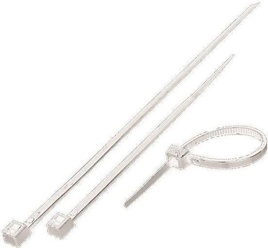 Eurolamp Plastic Cable Ties 250mm x 4.8mm in White Colour (100 pcs) 147-54013