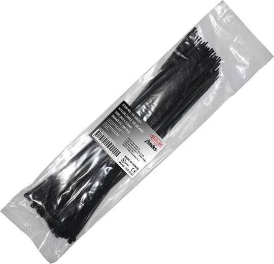 Adeleq Plastic Cable Ties 368mm x 3.6mm in Black Colour (100 pcs) 19-368361