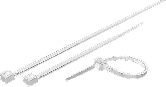 Eurolamp Plastic Cable Ties 250mm x 4.8mm in White Colour (100 pcs) 147-54013