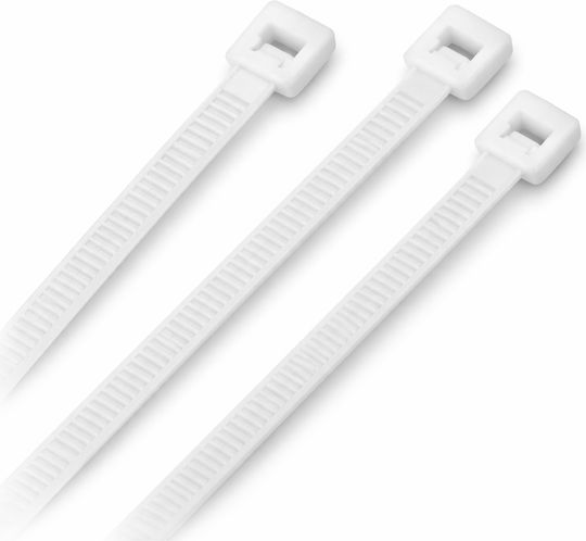 Eurolamp Πλαστικά Δεματικά Καλωδίων 300mmx3.6mm σε Λευκό χρώμα (100τμχ) 147-54009