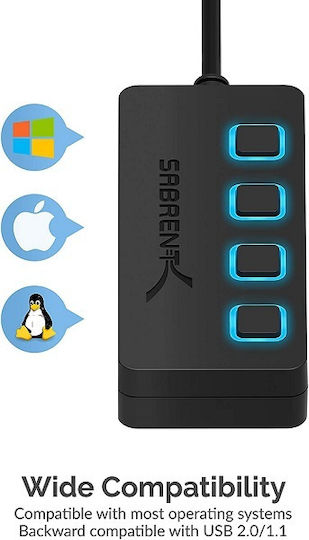 Gembird USB Хъб 4 Порта USB 2.0 с Връзка USB-A