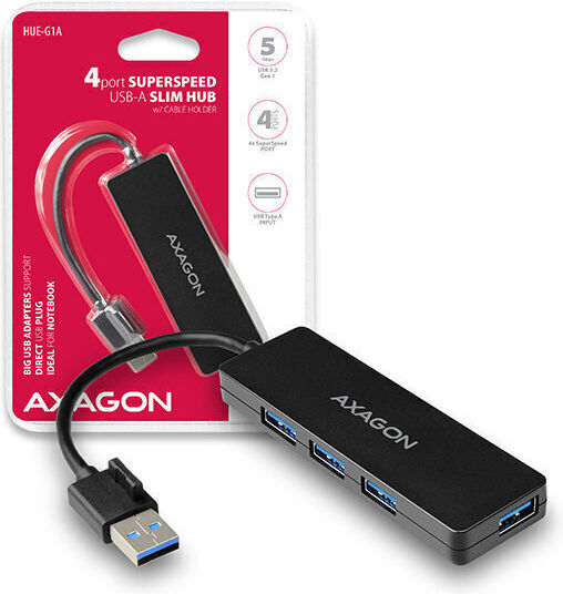 Axagon USB-Hub 4 Anschlüsse USB 3.2 mit USB-A Anschluss