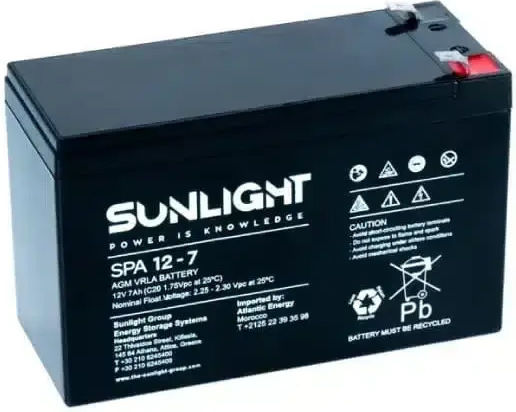 SunLight SP 12-7 Baterie UPS cu Capacitate 7Ah și Tensiune 12V 1buc