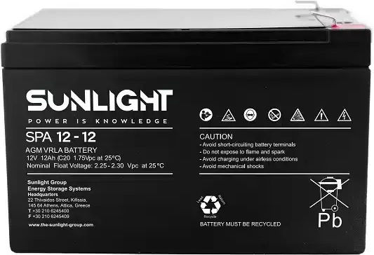SunLight SPA 12-12 Baterie UPS cu Capacitate 12Ah și Tensiune 12V 1buc