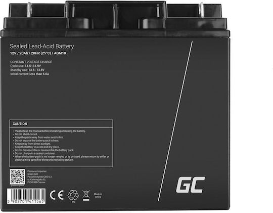 Green Cell UPS Battery with Capacity 20Ah and Voltage 12V AGM10 1pcs
