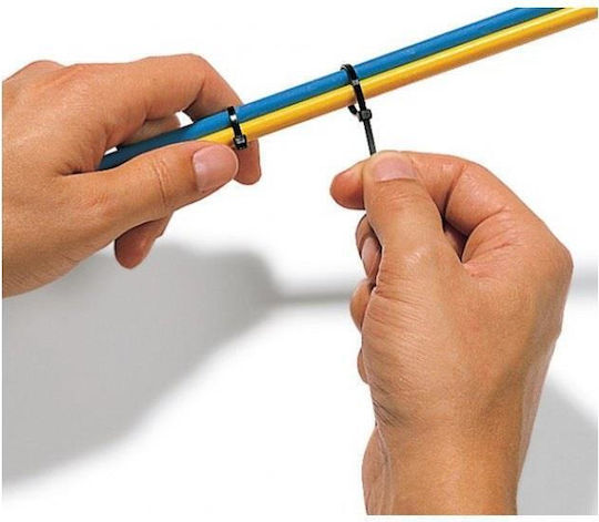 Techly Plastic Cable Ties 4.8mm Black Colour 100pcs