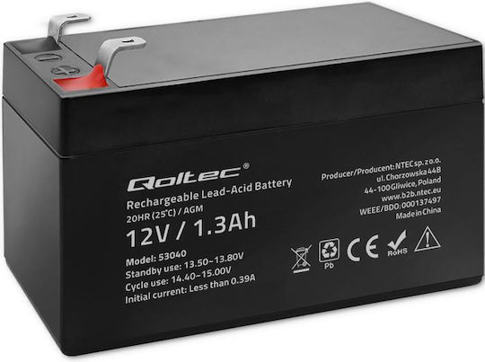 Qoltec Батерия UPS с Капацитет 1.3Ах и Напрежение 12V 53040 1бр