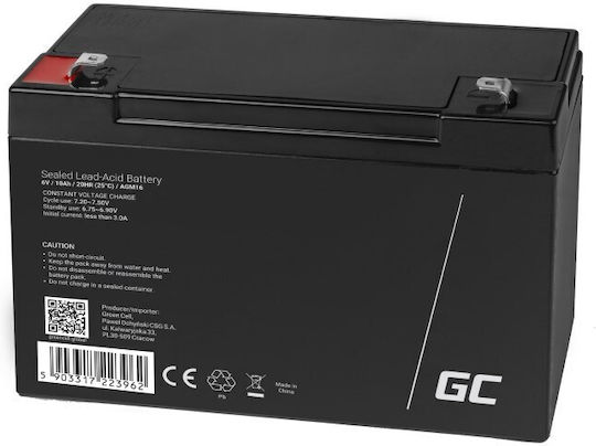 Green Cell Baterie UPS cu Capacitate 10Ah și Tensiune 6V AGM16 1buc
