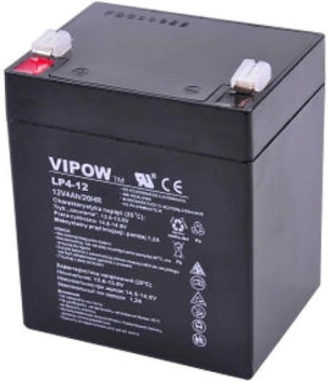 Vipow LP4-12 UPS Batterie mit Kapazität 4Ah und Spannung 12V 1Stück