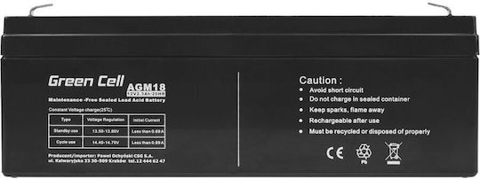 Green Cell Baterie UPS cu Capacitate 2.3Ah și Tensiune 12V AGM18 1buc