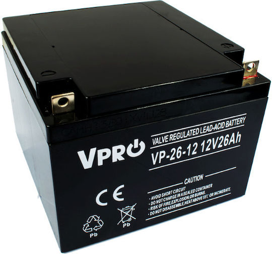Volt Polska UPS Battery with Capacity 26Ah and Voltage 12V 6AKUAGM026 1pcs