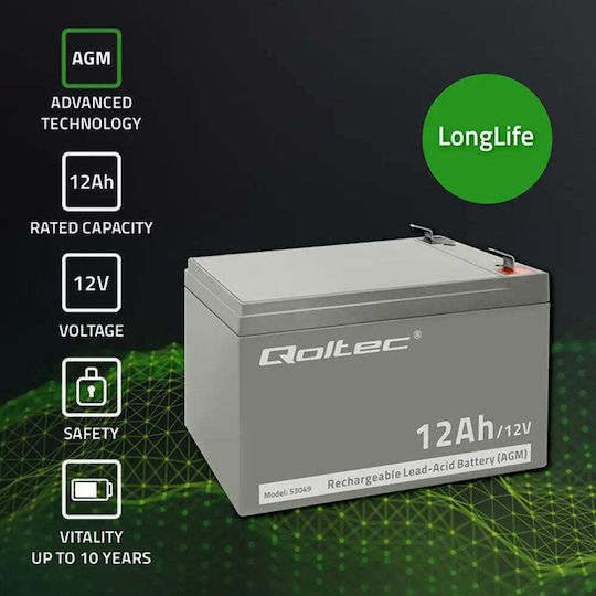 Qoltec Батерия UPS с Капацитет 12Ах и Напрежение 12V 53049 1бр